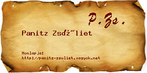 Panitz Zsüliet névjegykártya